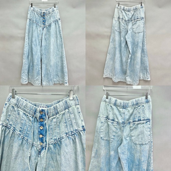 Free People We The Free Forget Me Knot Pull-On Jeans Size Large‎  Light Wash - Picture 12 of 16